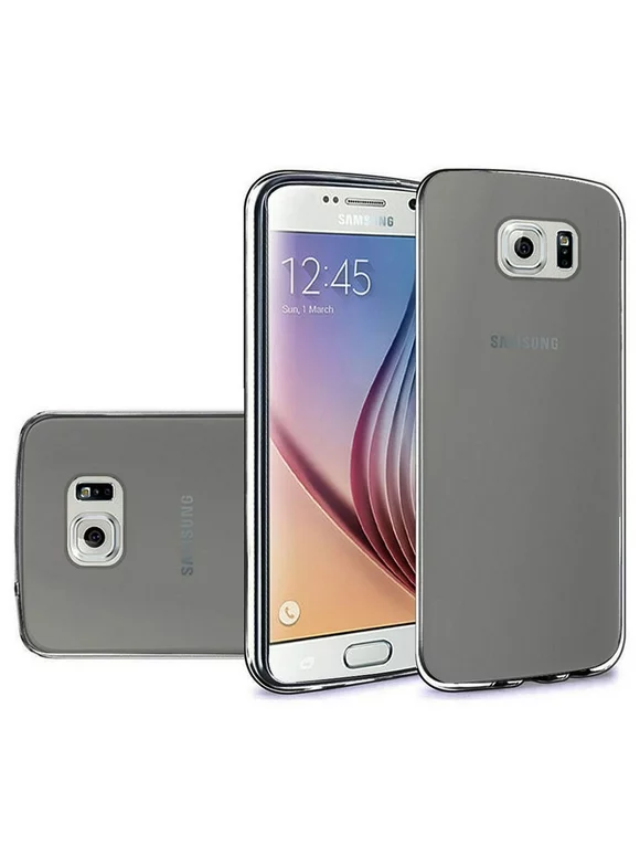Galaxy S6 Clear Case Premium Samsung Galaxy S6 Soft TPU Case Crystal Transparent Slim Anti Slip Matte Case Back Protector Cover Shockproof Frosted Smoke