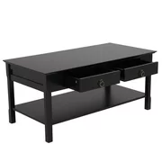 Ktaxon Coffee Table with Storage Shelf for Living Room,Cocktail Table Accent Furniture,Black