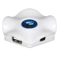 4 Port Compact Plug n Play High Speed USB 2.0 Hub for PC Laptop Peripheral Devices - White