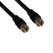 Kentek 6 Feet FT RG-59 RG59 F-type screw on RF gold plated cord wire connector coax coaxial 75 ohm digital cable satellite TV VCR black RG59U