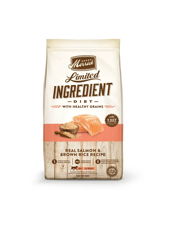 Merrick Limited Ingredient Real Salmon & Sweet Potato Dry Dog Food, Grain Free, 22 lb Bag