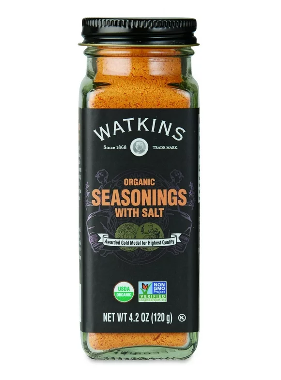 Watkins Gourmet Organic Spice Jar, Seasonings With Salt, 4.2 Oz