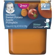 (Pack of 16) Gerber 2nd Foods Sweet Potato, Apple, Pumpkin, 4 Oz Tubs