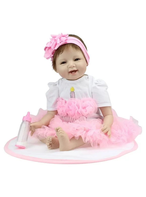Ubesgoo Reborn Baby Lifelike Dress Newborn Doll Playset, 4 Pieces