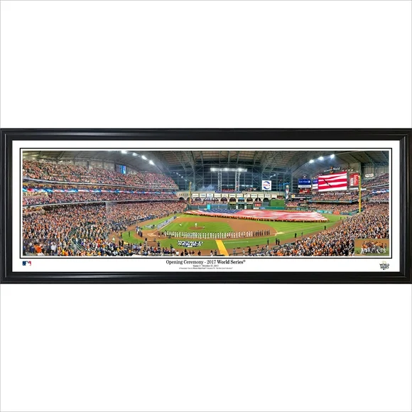 Houston Astros 39'' x 13.5'' 2017 World Series Opening Ceremony Standard Framed Panorama