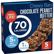 Fiber One 90 Calorie Chewy Bars, Chocolate Peanut Butter, 4.1 Ounce (Pack of 6)