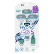 Schick Hydro Silk 5 Sensitive Care Women's Disposable Razors, 3 Ct