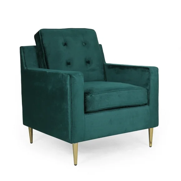 Noble House Folarin Velvet Club Chair, Green