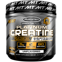 MuscleTech Platinum Creatine Monohydrate Powder, 100% Pure Micronized Creatine Powder, Muscle Builder & Recovery, Unflavored, 80 Servings (400g)