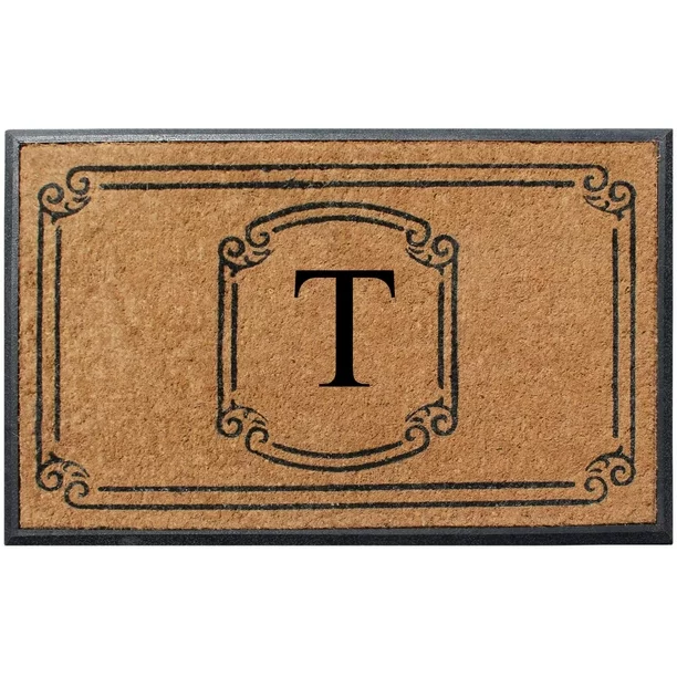 A1 Home Collections Rubber and Coir Molded Door Mat 30x48 Inch Designer Hand-Crafted ,Personalized ,Double/Single Door Mat