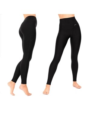 Go2 Compression Leggings Womens Black High Waist with Tummy Control and Pocket
