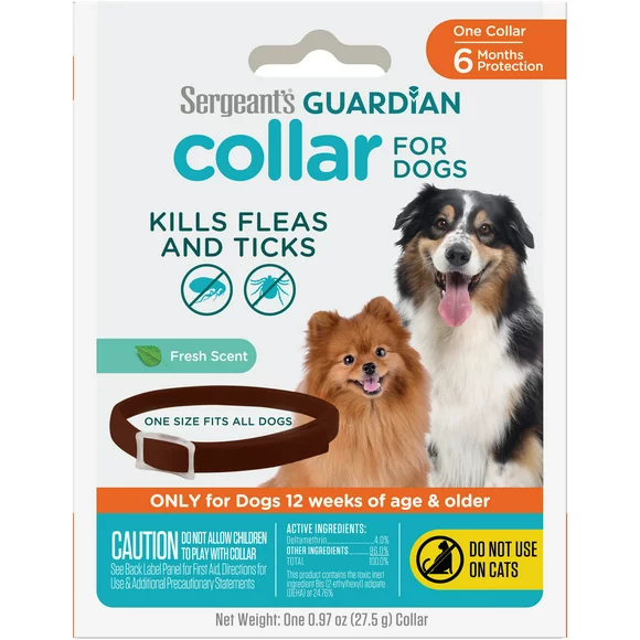 SERGEANT'S GUARDIAN Flea & Tick Collar for Dogs, 1 Count