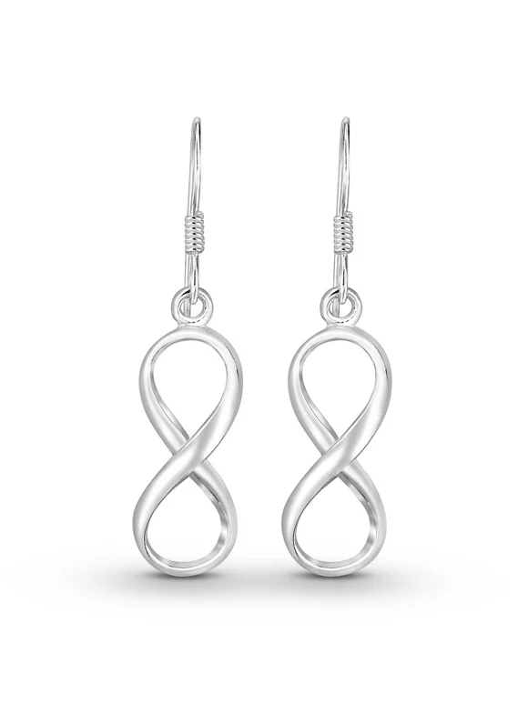 Endless Symbol Infinity Love .925 Silver Dangle Earrings