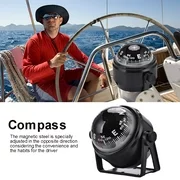 FAGINEY Ball Compass, Marine Comass,Black Electronic Adjustable Military Marine Ball Night Vision Compass for Boat Vehicle