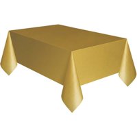 Gold Plastic Party Tablecloth, 108 x 54in