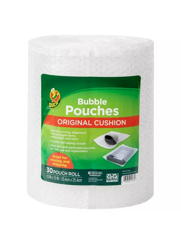 Duck Bubble Pouches on a Roll - Clear, 30 Count, 10" x 10"