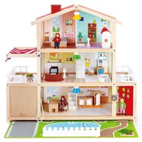 Hape Wooden 10 Room Family Play Mansion Dollhouse w/Accessories for Ages 3 & Up