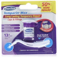 Temparin Lost Filling Repair, This product is rWalmartmended for: Lost Fillings; Loose Caps and Crowns; and Between Dentist Visits By DenTek,USA