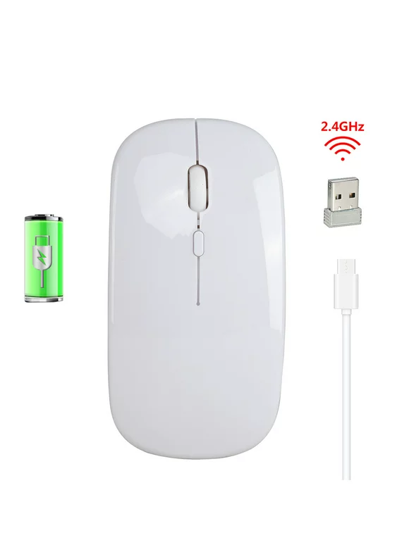 2.4G Wireless Mouse Ultra-thin Silent Mouse Portable and Sleek Mice Rechargeable Gaming Mouse 10m/33ft Wireless Transmission