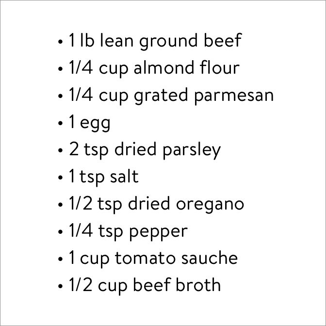 An ingredient list for Instant Pot simple meatballs. 