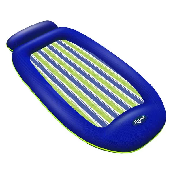 AQUA Deluxe Comfort Pool Float Lounge for Adults with Head & Footrests, Blue