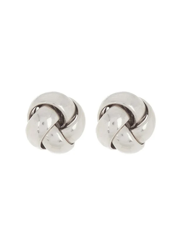 Adornia Women's Silver Plated Knot Earrings