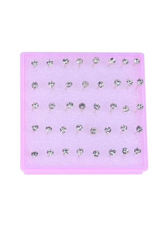 Aktudy 20Pairs Women Cute Round Plastic Pin Earring Ear Studs(White)(3mm)