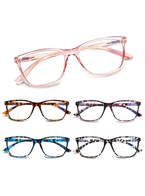 BONCAMOR 5 Pack Reading Glasses for Women Blue Light Blocking Spring Hinge Fashion Print Reader