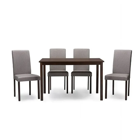 Baxton Studio Andrew Contemporary Espresso Wood 5 PC Dining Set, Multiple colors