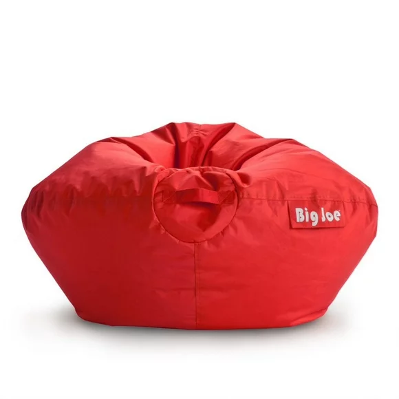Big Joe Classic Bean Bag Chair, Red Smartmax, Durable Polyester Nylon Blend, 2 feet Round