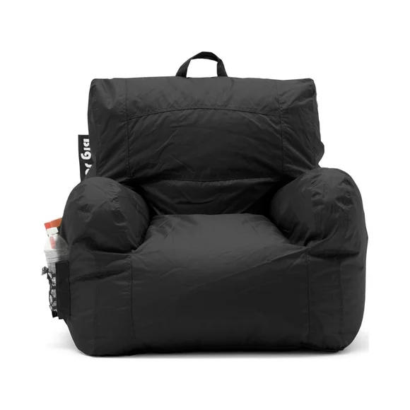 Big Joe Dorm Bean Bag Chair, Kids/Teens, Black, Durable Polyester Nylon Blend, 3 feet
