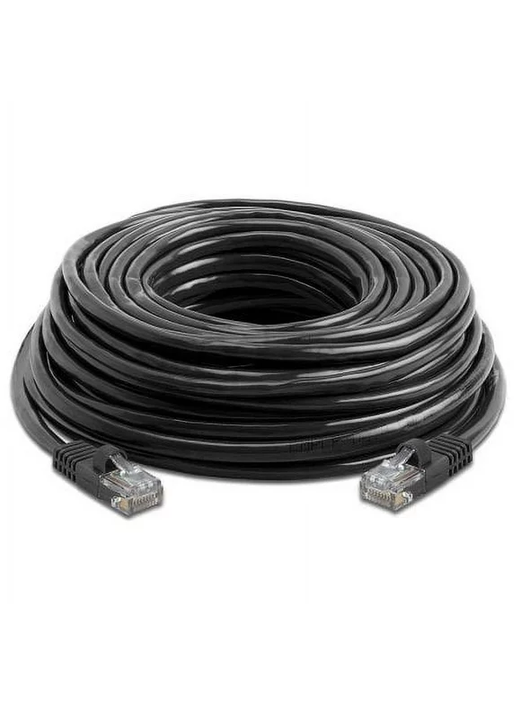 Black 50 FT Foot 15M Cat5e Patch Ethernet LAN Network Router Wire Cable Cord For PC, Mac, Laptop, PS2, PS3, PS4 , XBox, and XBox 360 XBox One