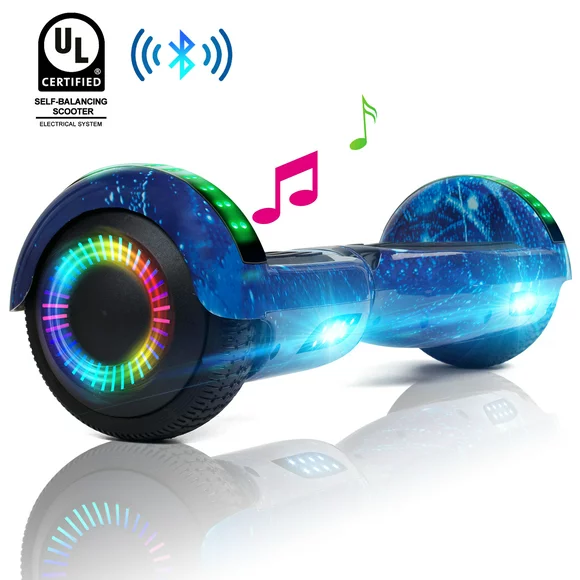 CBD Hoverboard Two-Wheel Self Balancing Scooter 6.5" with Bluetooth Speaker and LED Lights Electric Scooter for Adult Kids Gift Blue