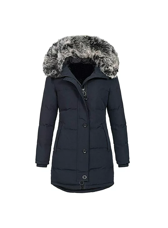 Coats For Women Hooded Coat Winter Thicken Warm Padded Jacket