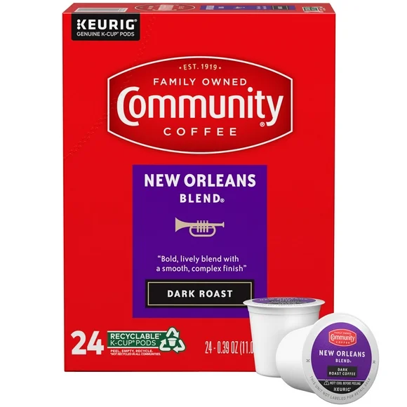 Community Coffee New Orleans Blend® Dark Roast Single Serve Keurig K-Cup Pods 24 ct Box