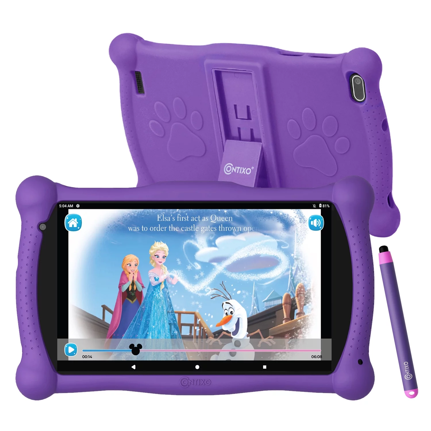 Kids Learning Tablet with Teacher Approved Apps (Save upto $150 Value), Contixo 7-inch IPS HD, WiFi, Android, 2GB RAM 16GB ROM, Protective Case with Kickstand and Stylus, Age 3-7, V10-Purple
