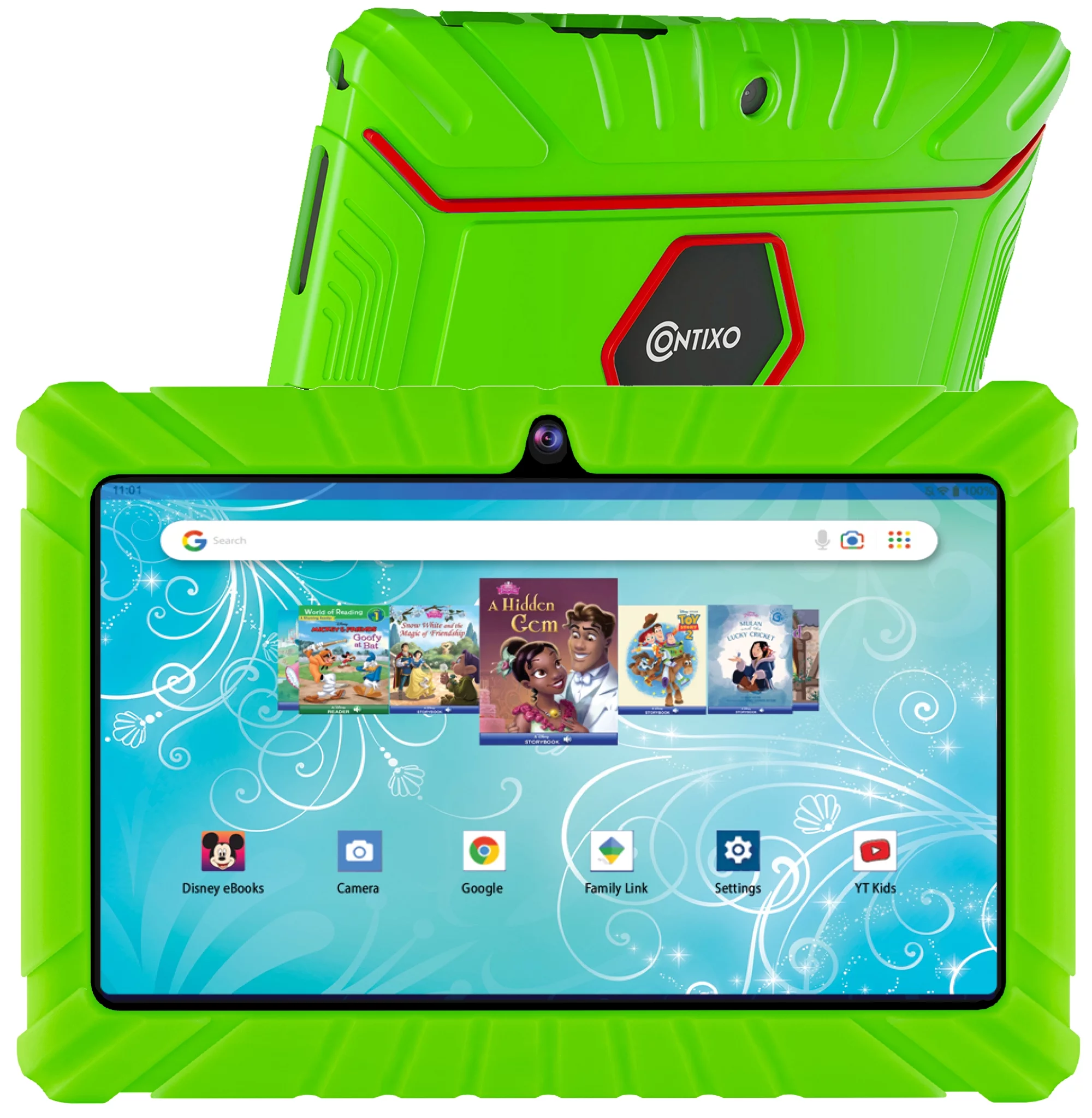 Contixo V8-2 7" Touchscreen 16GB Memory Android Tablet w/Kid-Proof Protective Case, Green