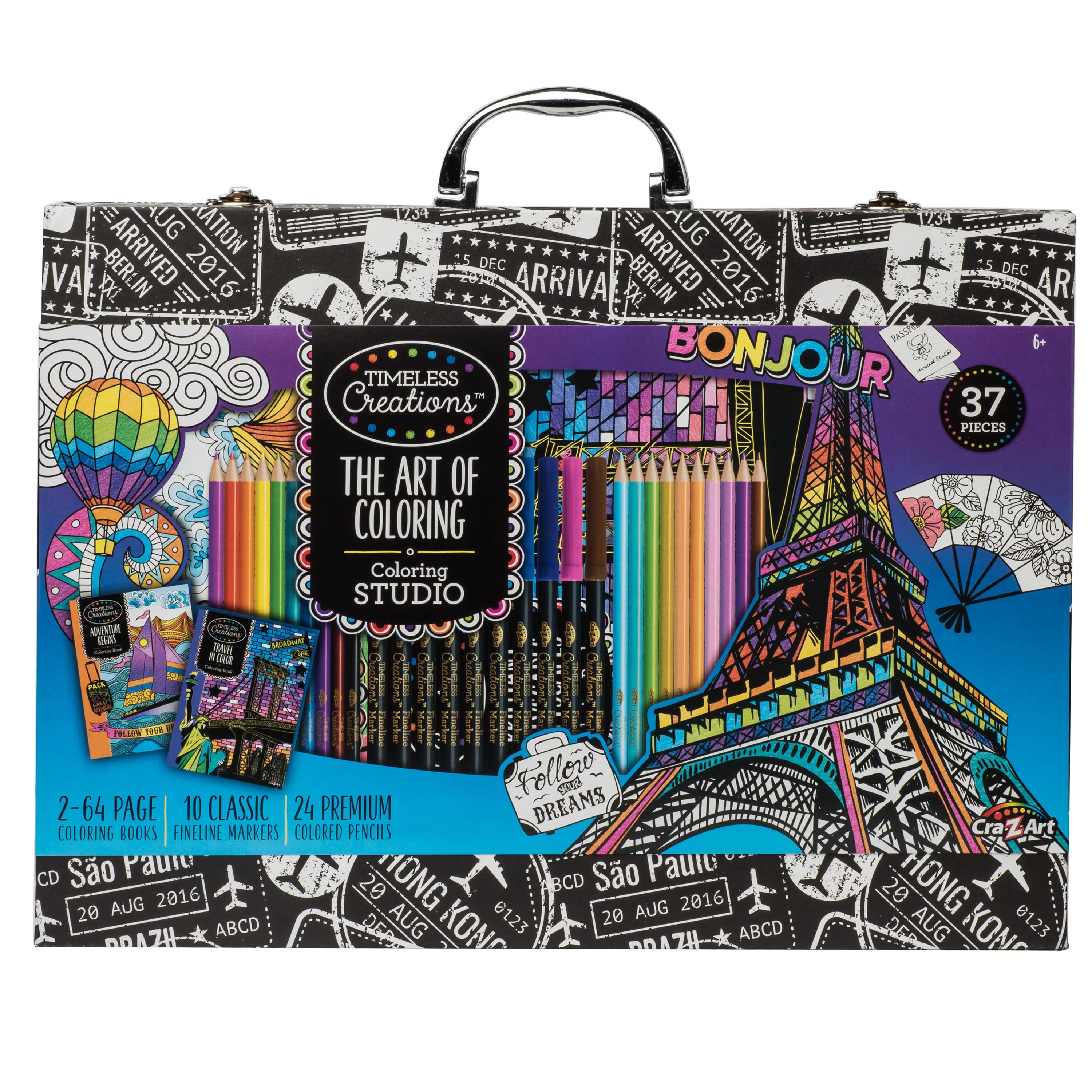 Cra-Z-Art Timeless Creations Multicolor Adult Coloring Drawing Set, Beginner to Expert