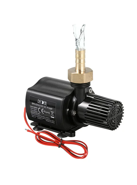 Meterk Brushless Water Pump Ultra-quiet DC12V Brushless Water Pump Waterproof Submersible Pump for Fountain Aquarium Pond Circulating 800L/H 15W Lift 16.4ft with Fastening Hoop 1/2''Connec
