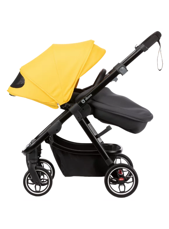 Diono Excurze Stroller with Narrow Fit and Compact Fold, Yellow Sulphur