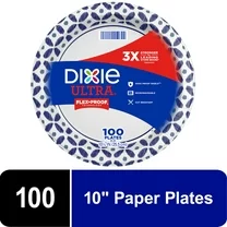 Dixie Ultra Disposable Paper Plates, Multicolor, 10 in, 100 Count