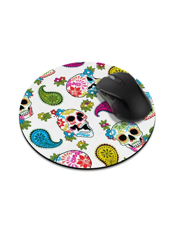 FINCIBO Round Standard Mouse Pad, Non-Slip Mouse Pad for Home, Office, and Gaming Desk, Pink Mermaid Scales