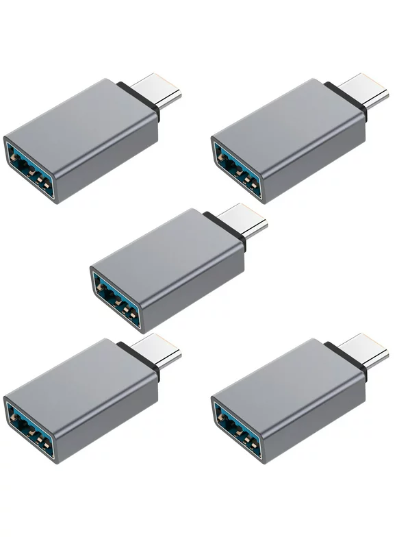 FREEDOMTECH USB C to USB Adapter Type C OTG (5-Pack) USB C Male to USB 3.0 A Female Connector Compatible for MacBook Pro 2019 2018, Samsung Galaxy S10 S9 S8 Note 9 8, LG V40 V30 G6, Google Pixel 2 XL
