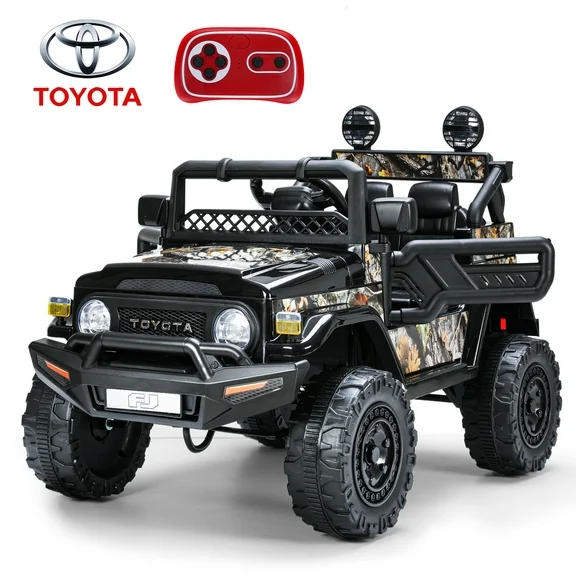 FUNTOK Licensed Toyota FJ Cruiser 12V 7AH Kids Electric Ride on Truck Battery Powered Car Toys 3 Speeds with Parent Remote Control,Spring Suspension & Slow Start