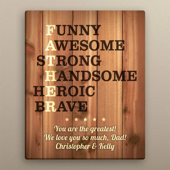Father Acronym Personalized Canvas, 11x14 or 16x20