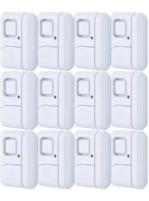 GENERAL ELECTRIC Personal Security Window/Door, Magnetic Sensor, Off/Chime/Alarm, Easy Installation, 45989, 12-Pack, White