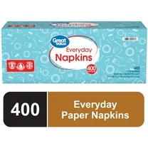 Great Value Everyday Paper Napkins, White, 400 Count