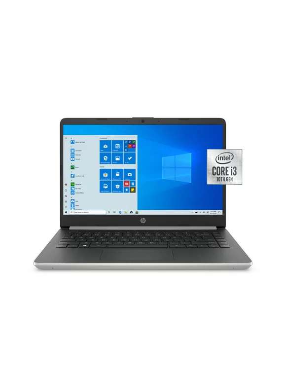 HP 14" Laptop, Intel Core i3-1005G1, 4 GB SDRAM, 128 GB M.2 Solid State Drive, Natural Silver, 14-DQ1037wm