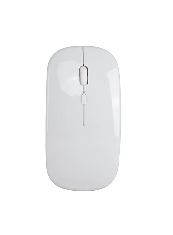 HXSJ Slim Wireless Mouse 2.4G Noiseless Mouse Ultra-thin Silent Mouse Portable and Sleek Mice Rechargeable Mouse 10m/33ft Wireless Transmission White