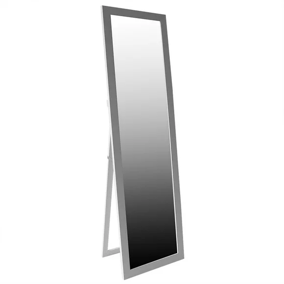 Home Basics Easel Back Full Length Mirror with MDF Frame, White